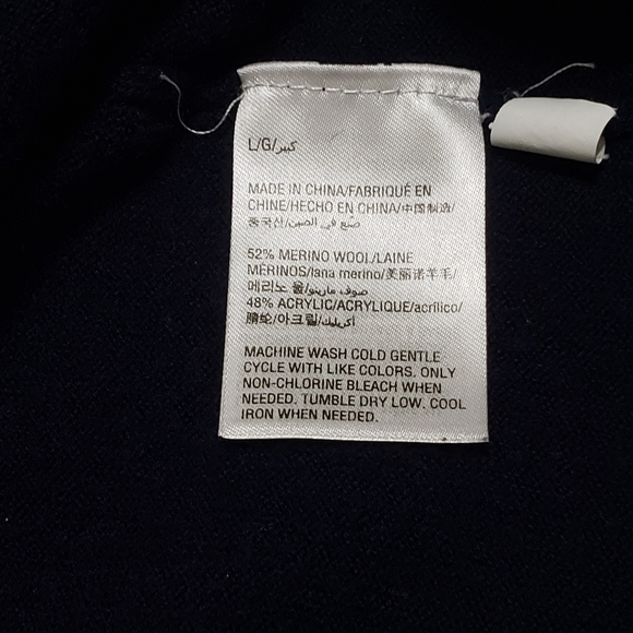 Club Room Mens Wool Blend Stripped  Crewneck Sweater Blue Yellow Size Large - Picture 9 of 9